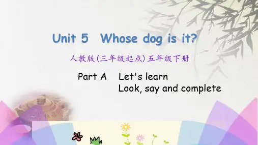 人教Pep五年级下册英语 Unit5 Whose dog is it第二课时