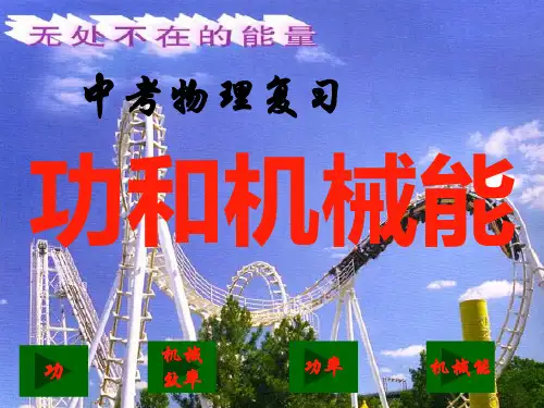 中考物理复习：功和机械能