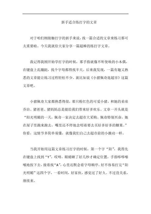 新手适合练打字的文章