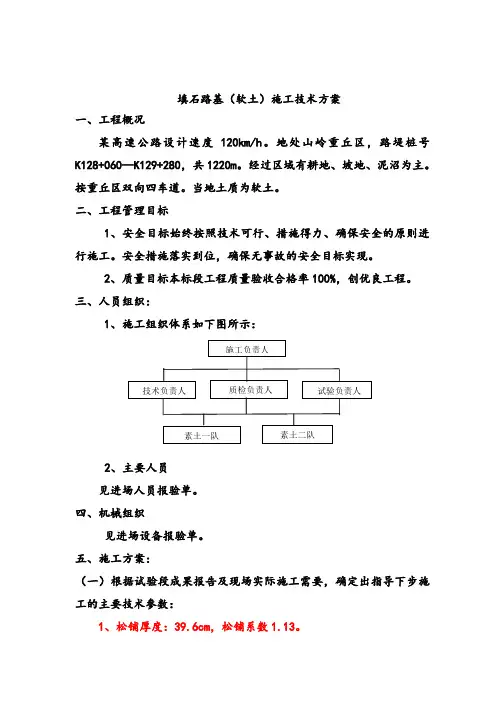 填石路基(软土)施工技术方案.doc