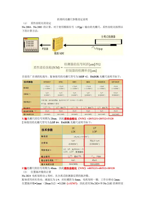 距离码光栅尺参数设定及调试说明