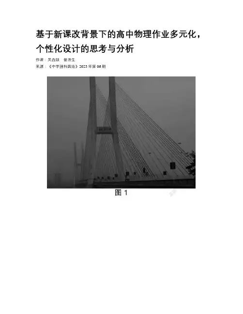 基于新课改背景下的高中物理作业多元化，个性化设计的思考与分析