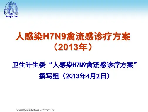 人感染H7N9禽流感诊疗方案ppt课件