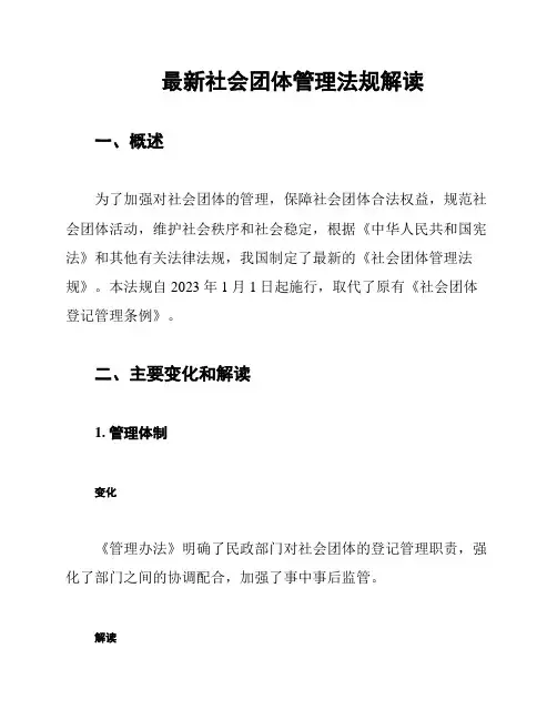 最新社会团体管理法规解读