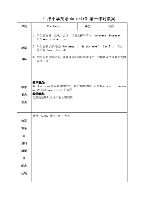 4a unit3How  many 第一课时