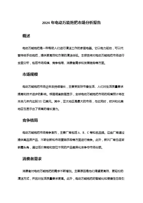 2024年电动万能拖把市场分析报告