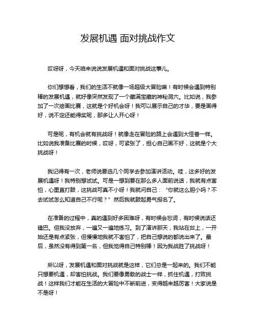 发展机遇 面对挑战作文