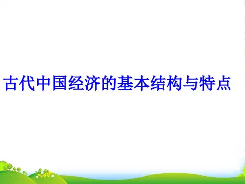 高中历史 专题一古代中国经济的基本结构与特点课件 人民必修2