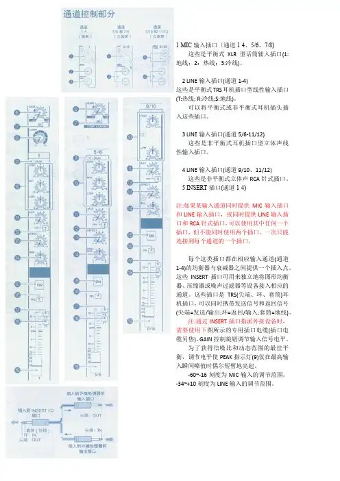 雅马哈调音台使用说明