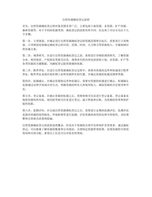 自然资源确权登记流程
