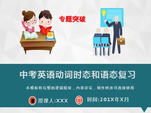 2020年中考英语动词时态和语态复习课件PPT模板