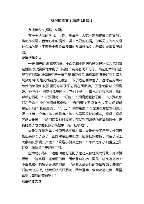 友谊桥作文（精选15篇）