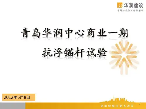 抗浮锚杆实验报告