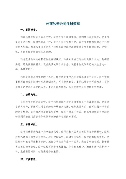 外商独资公司注册流程