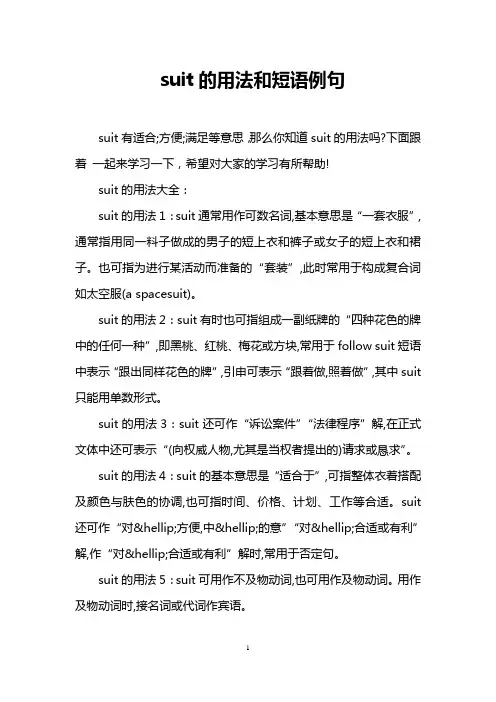 suit的用法和短语例句