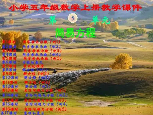 人教版,小学五年级数学上册,第五单元,《简易方程》,新课教学课件