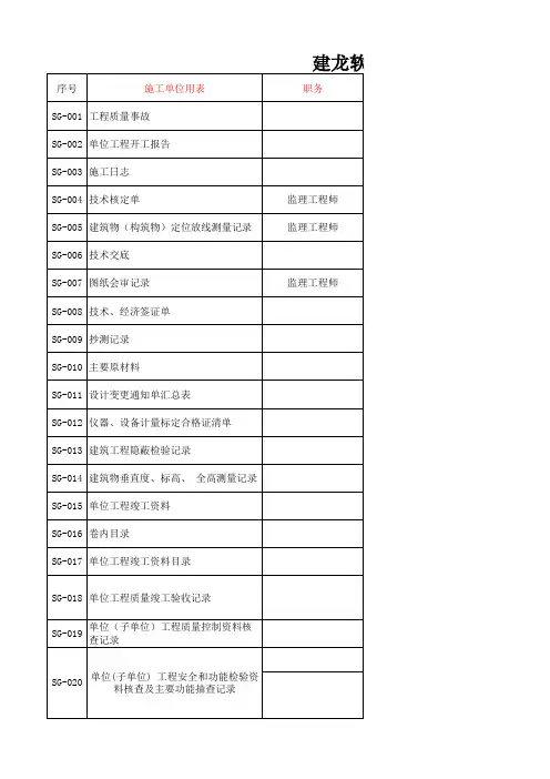 建龙资料填写指南