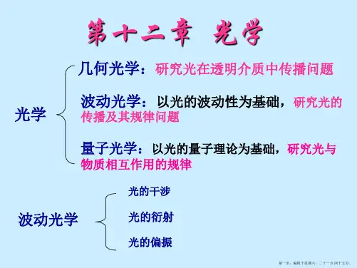 大学物理第十二章波动光学1