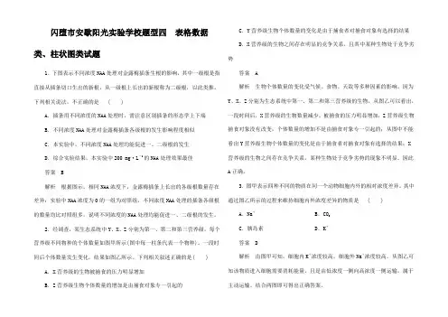 高考生物大二轮复习 常考题型突破 题型4 表格数据类柱状图类试题