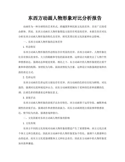东西方动画人物形象对比分析报告