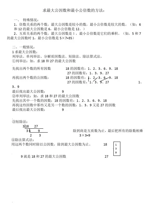 求最大公因数和最小公倍数的方法(简单实用)