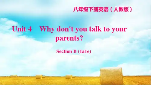 人教版八年级英语下册Unit4Whydon'tyoutalktoyourparentsSectionB(1a_1e)习题课件