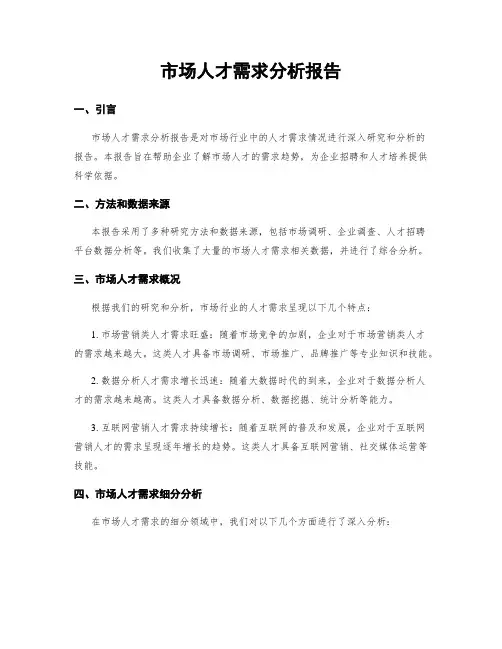 市场人才需求分析报告