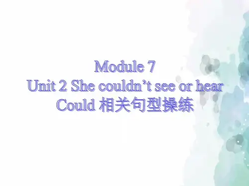 外研版(三起)-英语-六年级下册-Module 7 Unit 2 She couldn't see or hear could 相关句型操练 课件