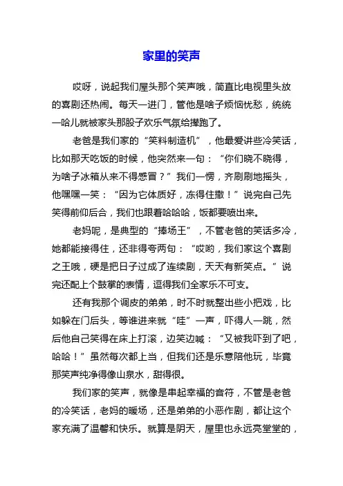 家里的笑声满分作文