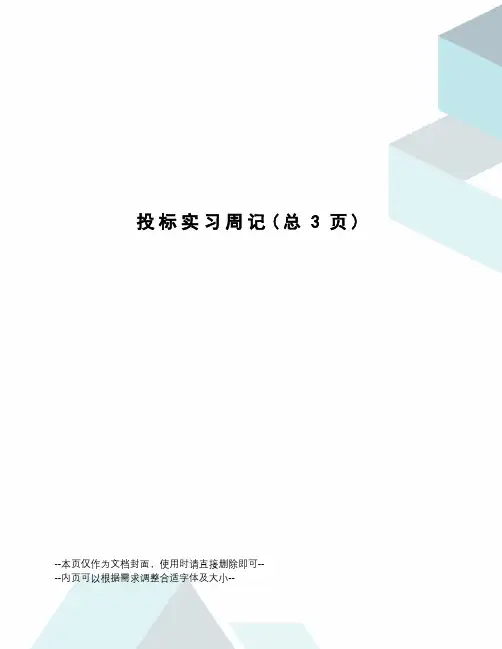 投标实习周记