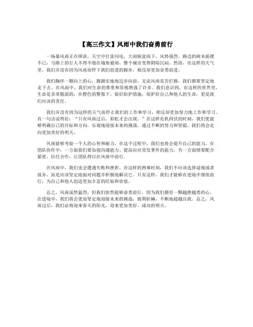 【高三作文】风雨中我们奋勇前行