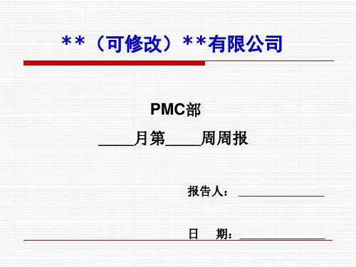 PMC计划部门周报模版