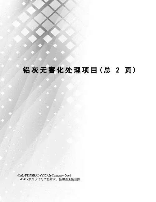 铝灰无害化处理项目