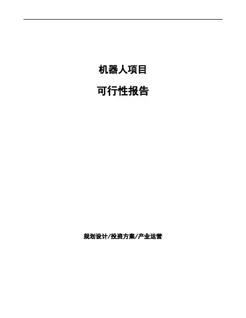 机器人项目可行性报告