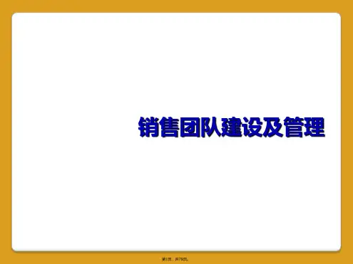 销售团队建设及管理