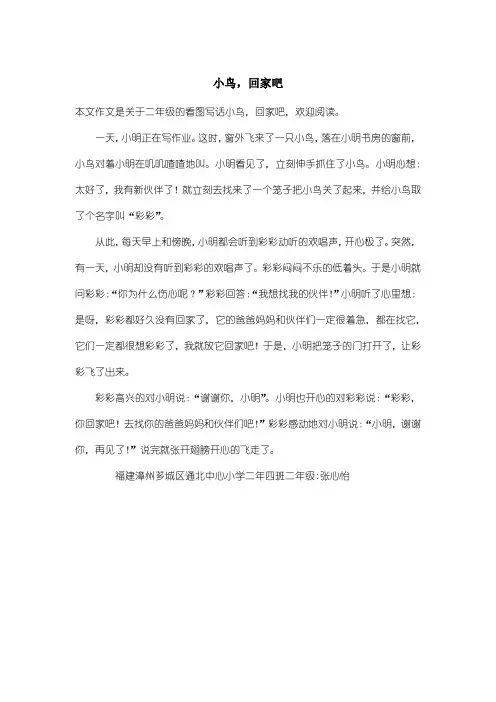 小学二年级看图写话：小鸟,回家吧