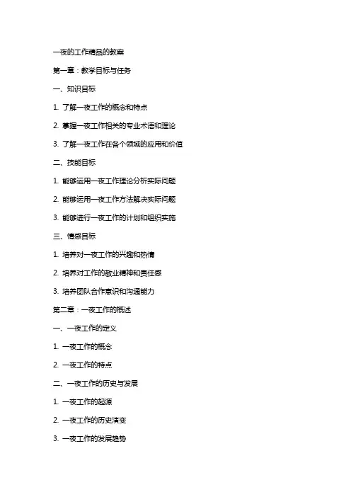 一夜的工作的教案3