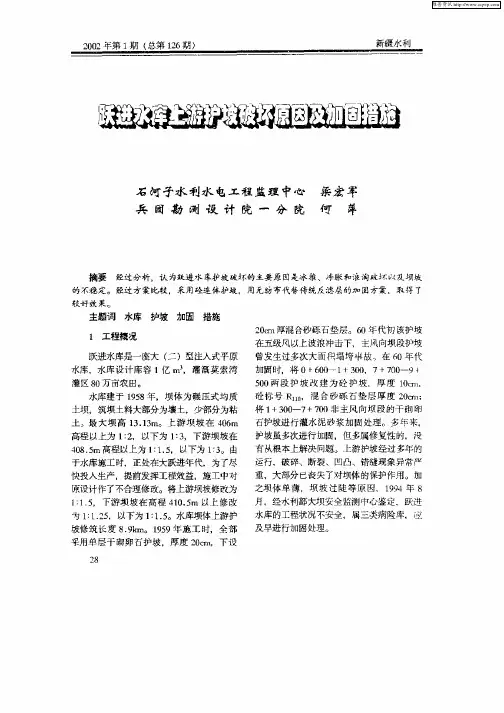 跃进水库上游护坡破坏原因及加固措施