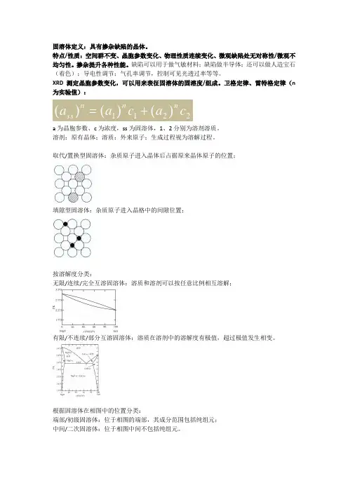 3固溶体复习
