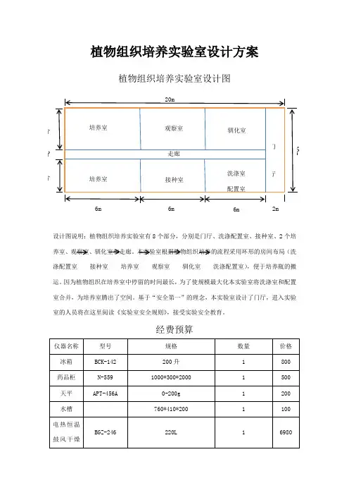 植物组织培养实验室设计方案