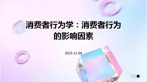 消费者行为学消费者行为的影响因素