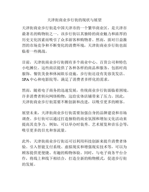 天津街商业步行街的现状与展望