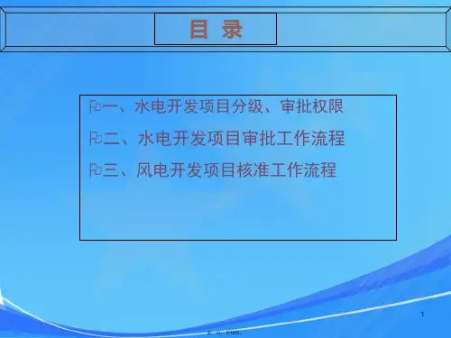 水电风电项目审批核准流程