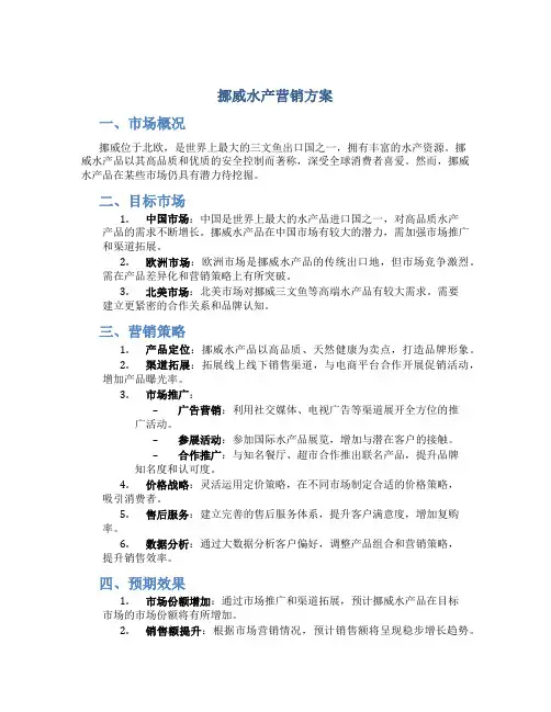 挪威水产营销方案