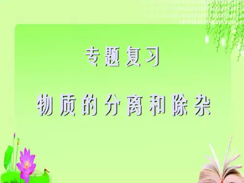 最新中考化学专项复习物质的分离和除杂专项复习(共17张PPT)教育课件