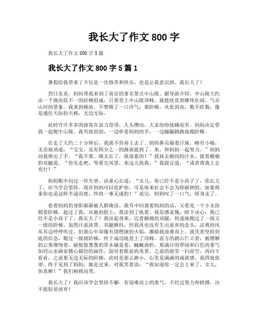 我长大了作文800字