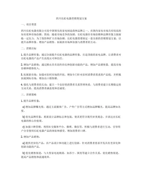 四川长虹电器营销策划方案