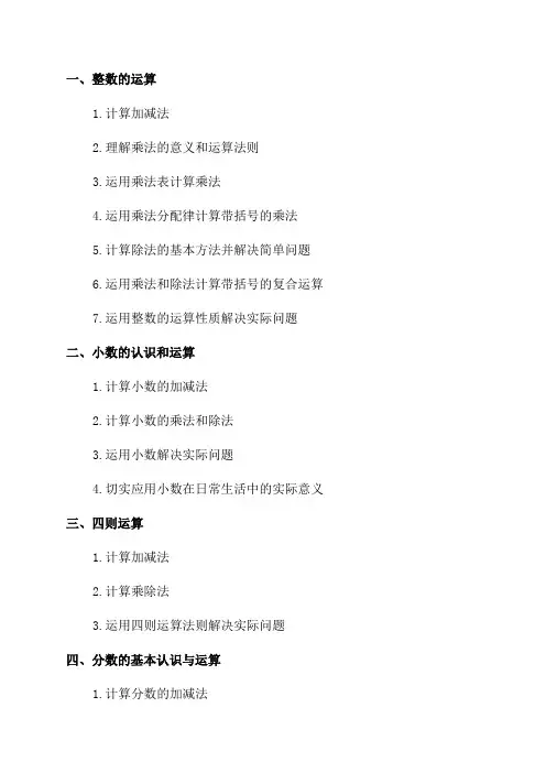 五年级数学重要知识点整理