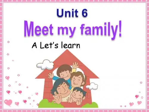 Unit6 Meet my family part A let's learn