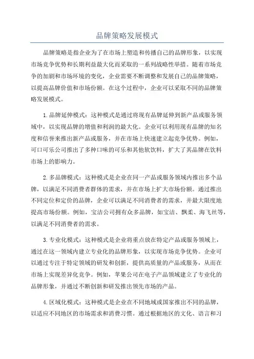 品牌策略发展模式